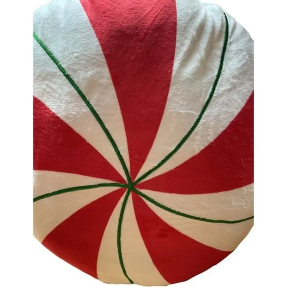 Holiday Christmas Candy Mint Red White Green Throw Pillow Set 13.5